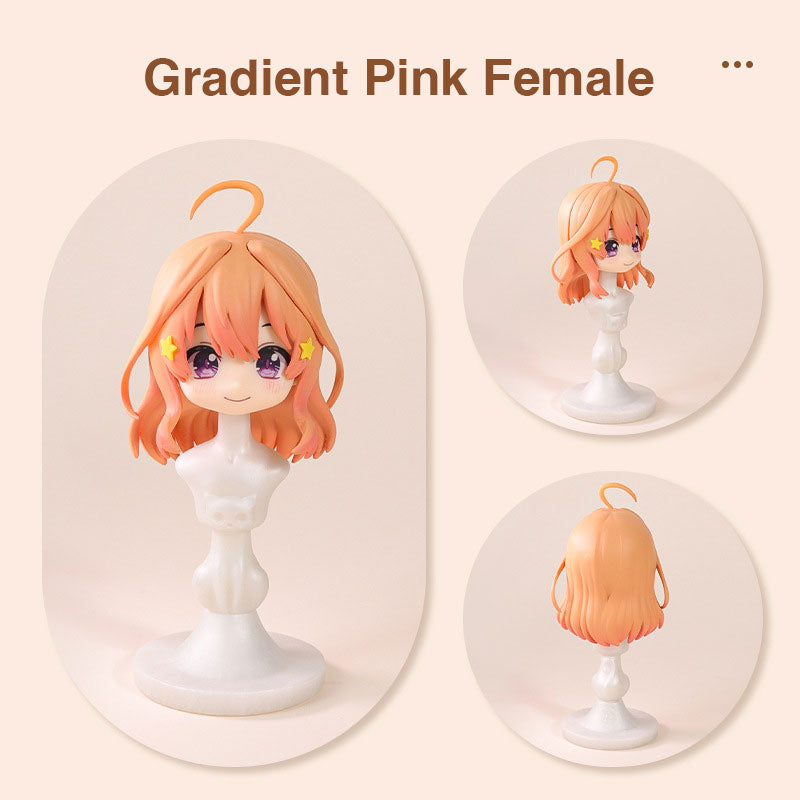 Pre-made Gradient Pink Female Hair for Nendoroids