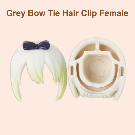 Grey Bow Tie Hair Clip Female Hair for Nendoroid Dolls