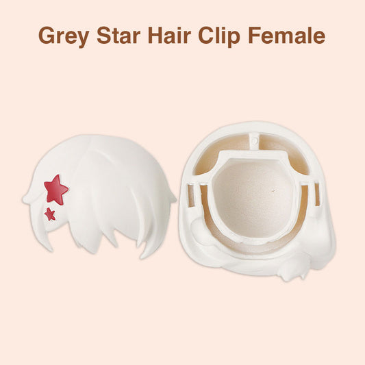 Grey Star Hair Clip Female Hair for Nendoroid Dolls