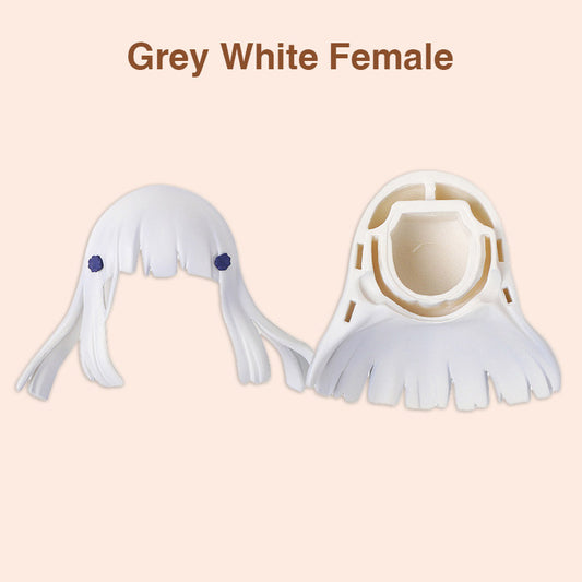 Grey White Female Hair for Nendoroid Dolls