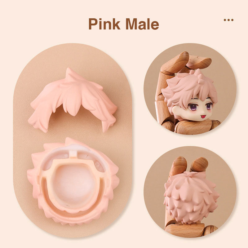 Pre-made Pink Male Hair for Nendoroids
